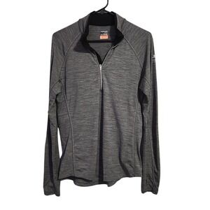 ICEBREAKER Merino BodyfitZONE Half Zip Base Layer Top Gray Women XL